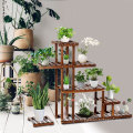 Good quality outdoor modern adjustable mid century 4 tier natural bamboo flower shelf wooden plant stand for flower pot